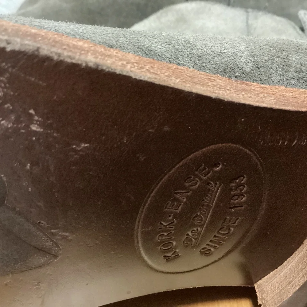Kork-Ease Ankle Boots Womens 8.5  Gray Suede Low Stacked‎ Heel Chelsea